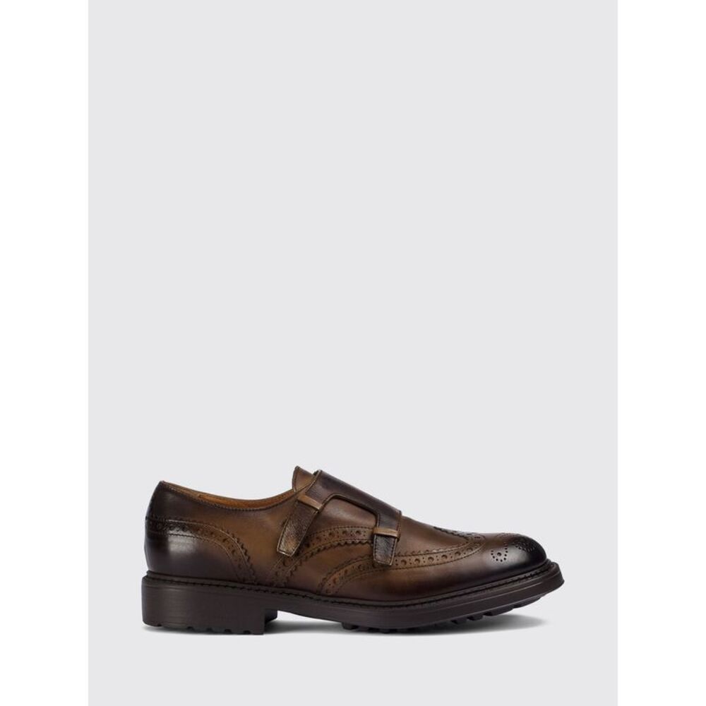 Doucal's Men Doucal's Smooth Calfskin Double Monk Strap Shoes With Rubber Sole
